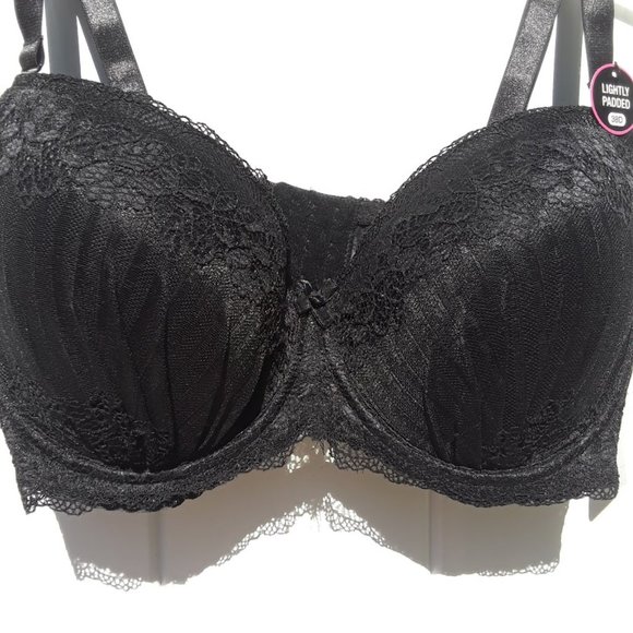 Rene Rofe Lingerie Black Lace Sz 38D Lightly Padded Bra with Underwire - Picture 1 of 5